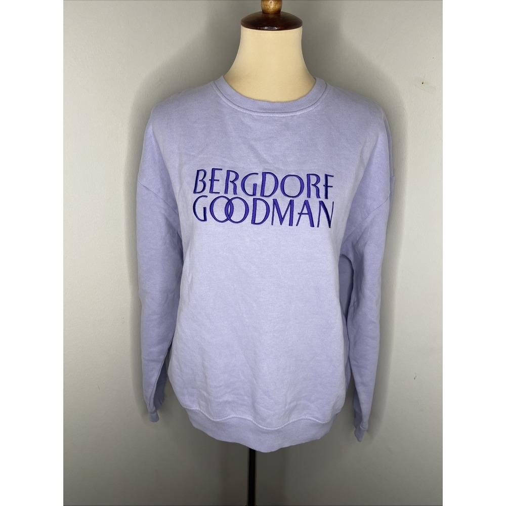 New Kule x Bergdorf Goodman Cotton Crewneck Sweatshirt Lavendar Purple Small s